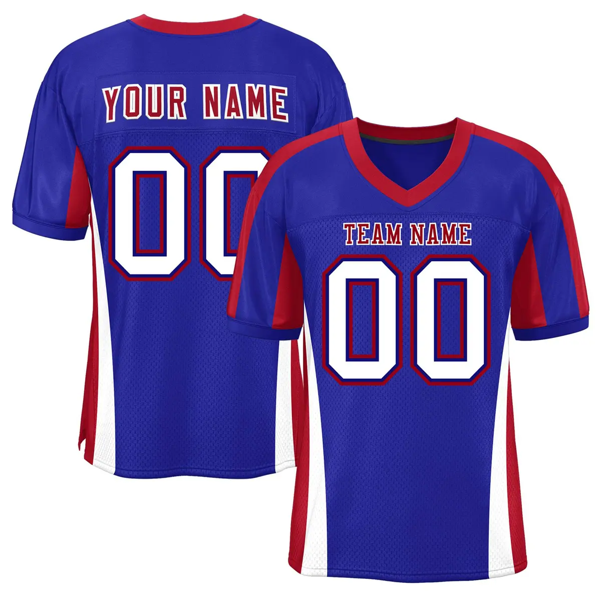 Royal Color Block Mesh Authentic Football Jersey