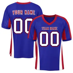 Royal Color Block Mesh Authentic Football Jersey 1
