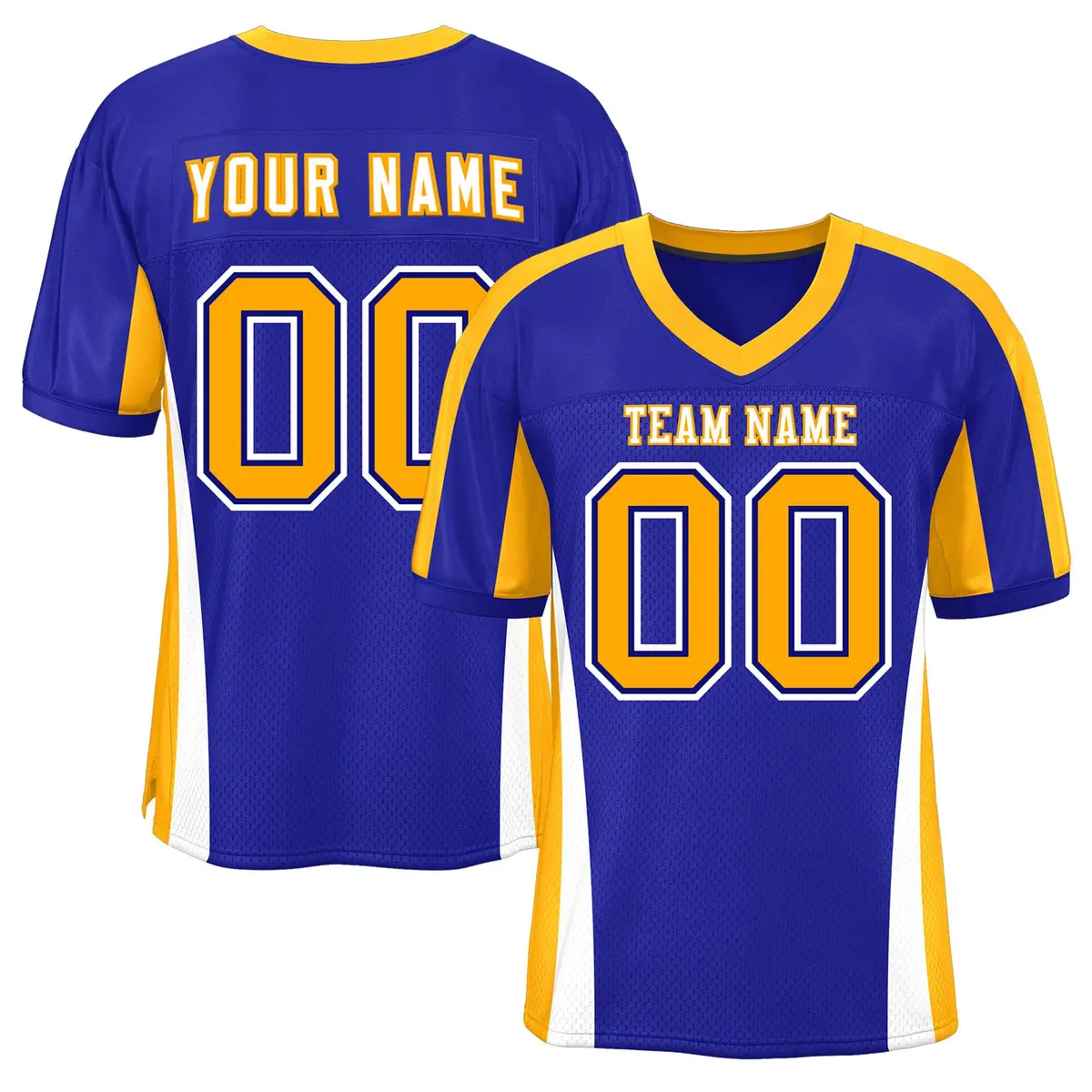 Royal Color Block Mesh Authentic Football Jersey