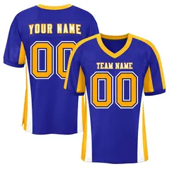 Royal Color Block Mesh Authentic Football Jersey 1