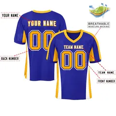 Royal Color Block Mesh Authentic Football Jersey 2