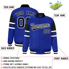 Royal Color Block Varsity Full-Snap Letterman Jacket 2
