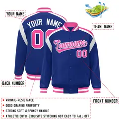 Royal Color Block Varsity Full-Snap Letterman Jacket 2