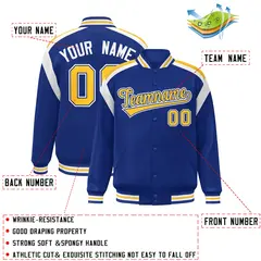 Royal Color Block Varsity Full-Snap Letterman Jacket 2