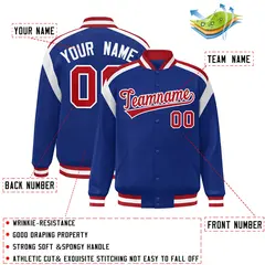 Royal Color Block Varsity Full-Snap Letterman Jacket 2