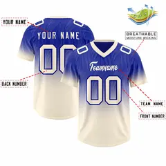 Royal Cream Gradient Outdoor Authentic Football Jersey 2