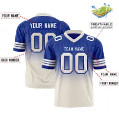 Royal Cream Gradient Outdoor Flag Football Jersey 2