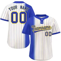 Royal Cream Gradient Stripe Two-Button Softball Jersey 1