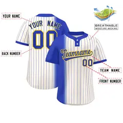 Royal Cream Gradient Stripe Two-Button Softball Jersey 2