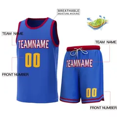 Royal Crimson Classic Sets Basketball Jersey 2