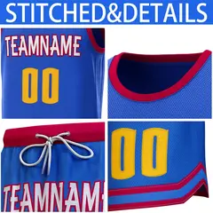 Royal Crimson Classic Sets Basketball Jersey 6