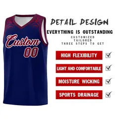 Royal Crimson Indians Print Sports Basketball Uniform Jersey 2