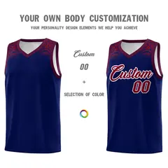 Royal Crimson Indians Print Sports Basketball Uniform Jersey 3