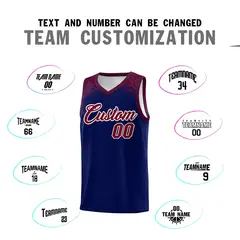 Royal Crimson Indians Print Sports Basketball Uniform Jersey 4