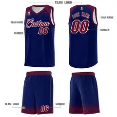Royal Crimson Indians Print Sports Basketball Uniform Jersey 5