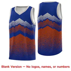 Royal Dark Orange Mountain Fade Gradient Basketball Jersey 6