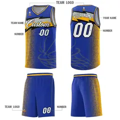 Royal Dot Scatter Graffiti Pattern Basketball Jersey 2