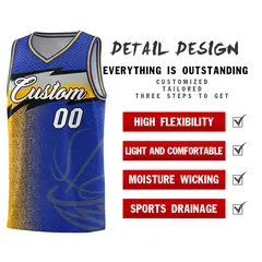 Royal Dot Scatter Graffiti Pattern Basketball Jersey 4