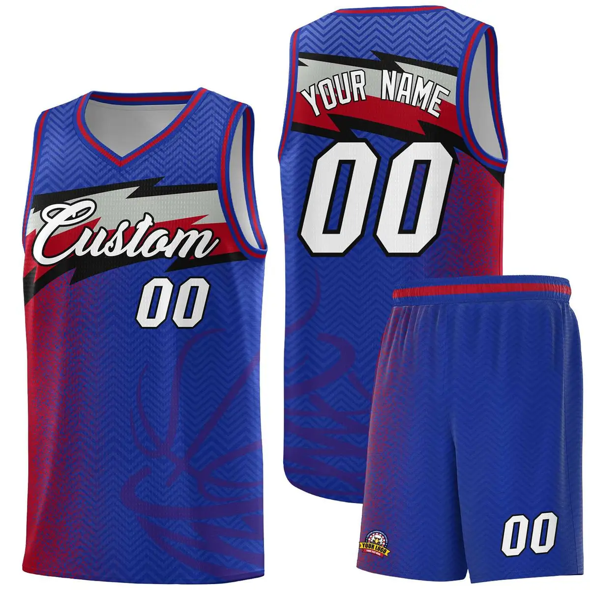 Royal Dot Scatter Graffiti Pattern Basketball Jersey