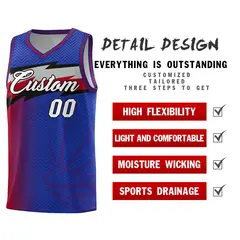 Royal Dot Scatter Graffiti Pattern Basketball Jersey 4