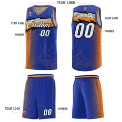 Royal Dot Scatter Graffiti Pattern Basketball Jersey 2