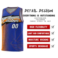 Royal Dot Scatter Graffiti Pattern Basketball Jersey 4