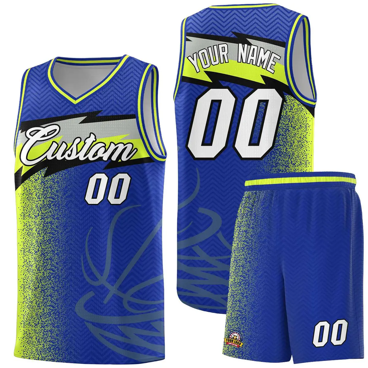 Royal Dot Scatter Graffiti Pattern Basketball Jersey