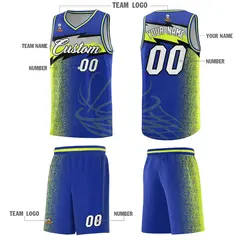 Royal Dot Scatter Graffiti Pattern Basketball Jersey 2