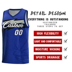 Royal Dot Scatter Graffiti Pattern Basketball Jersey 4