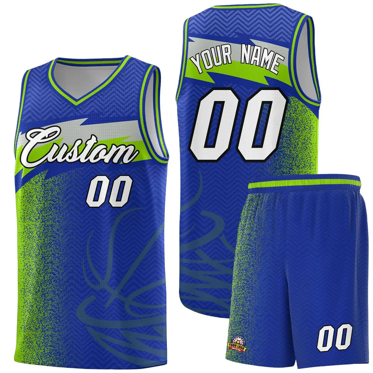 Royal Dot Scatter Graffiti Pattern Basketball Jersey