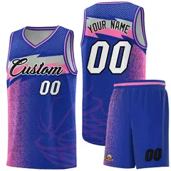 Royal Dot Scatter Graffiti Pattern Basketball Jersey 1