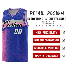 Royal Dot Scatter Graffiti Pattern Basketball Jersey 4