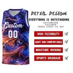 Royal Fluid Painting Pattern Basketball Jersey 2