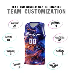 Royal Fluid Painting Pattern Basketball Jersey 4