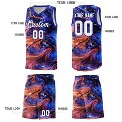 Royal Fluid Painting Pattern Basketball Jersey 5