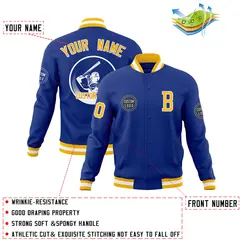 Royal Full-Snap Varsity Letterman Baseball Jacket 4