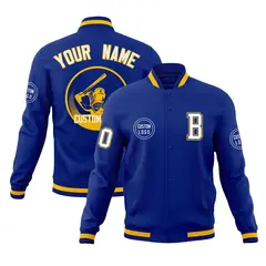 Royal Full-Snap Varsity Letterman Baseball Jacket 1