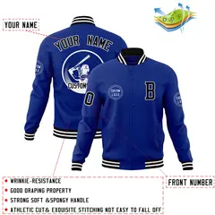 Royal Full-Snap Varsity Letterman Baseball Jacket 4