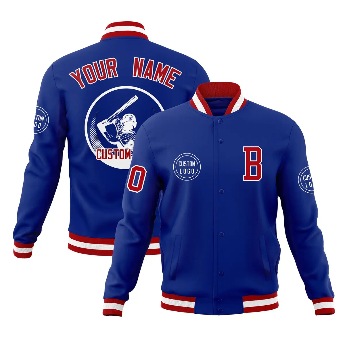 Royal Full-Snap Varsity Letterman Baseball Jacket