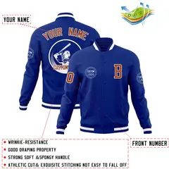 Royal Full-Snap Varsity Letterman Baseball Jacket 4