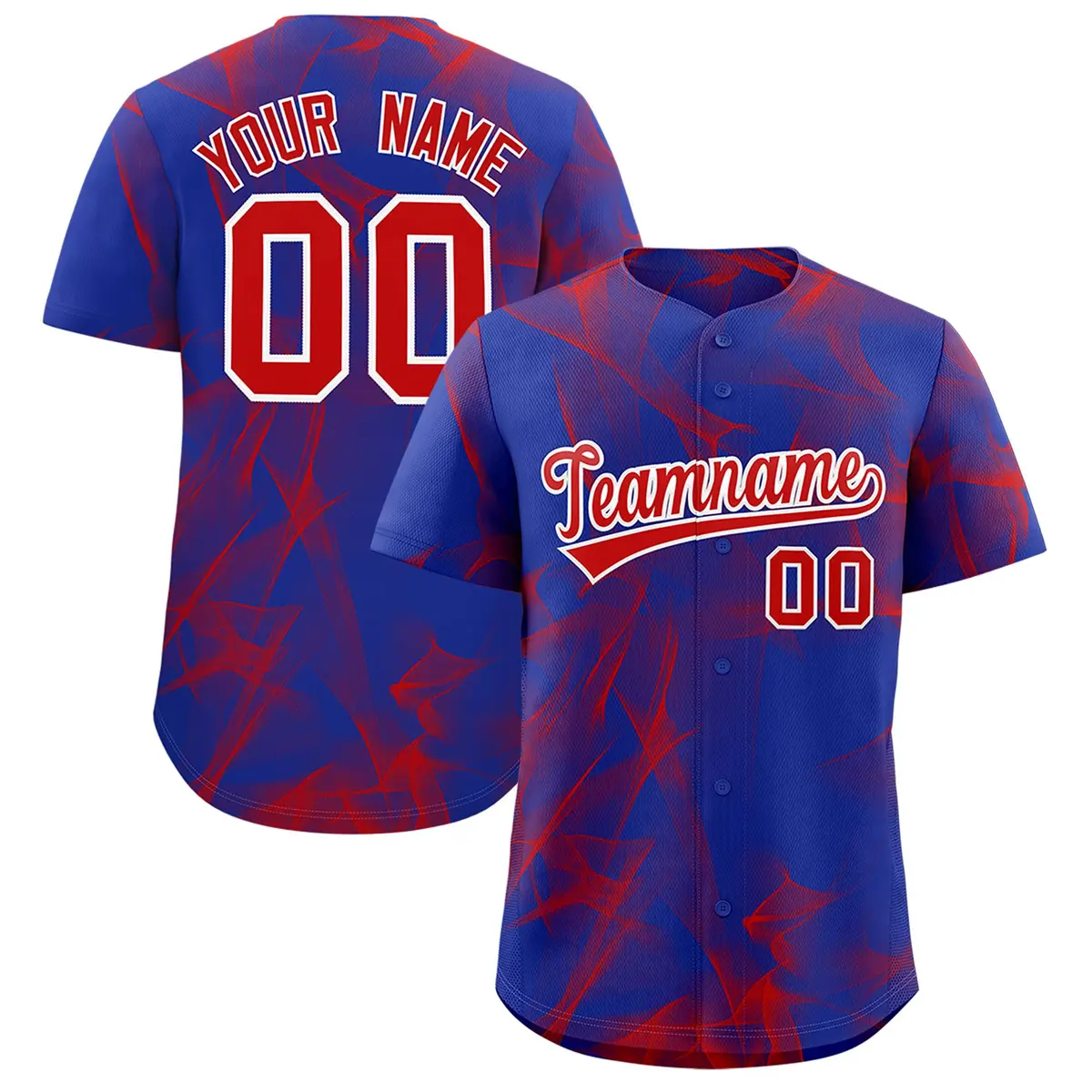Royal Fumes Graffiti Pattern Authentic Baseball Jersey