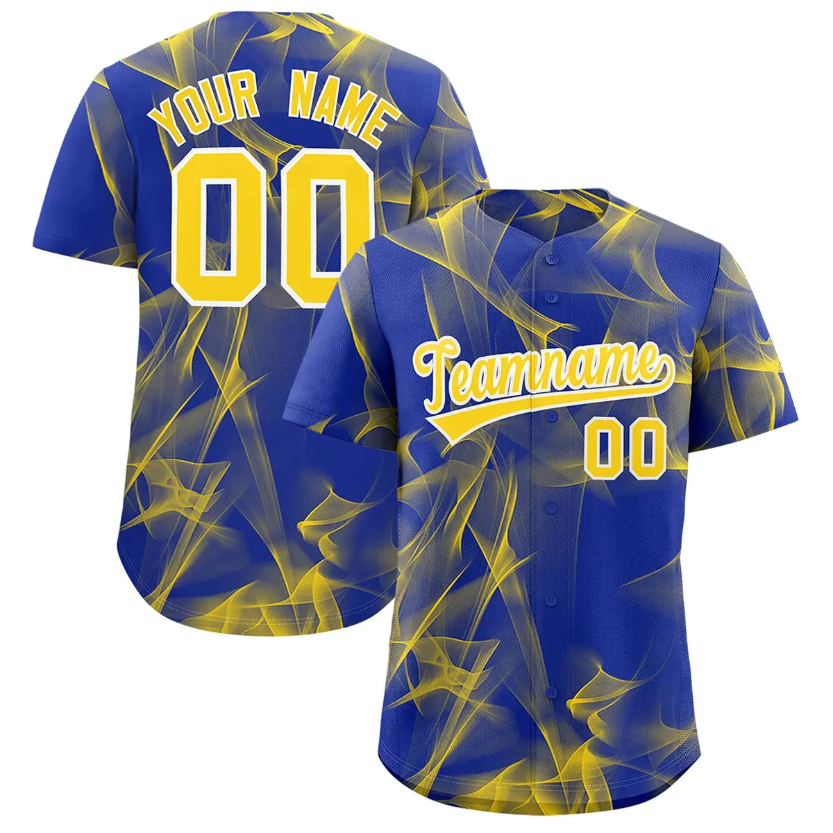 Royal Fumes Graffiti Pattern Authentic Baseball Jersey