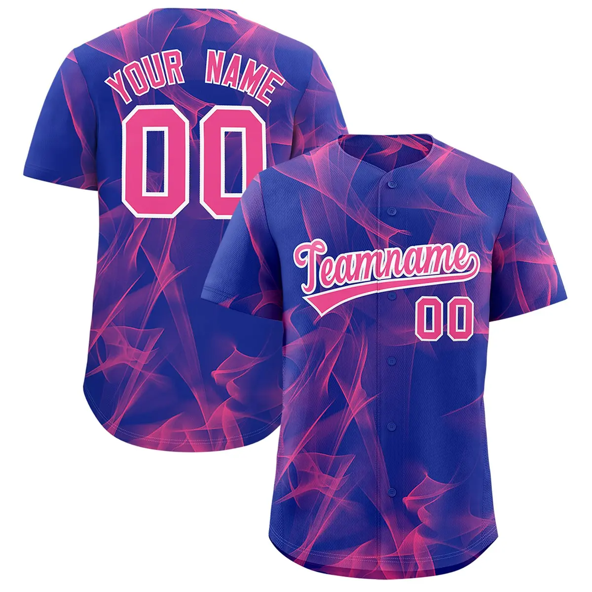 Royal Fumes Graffiti Pattern Authentic Baseball Jersey