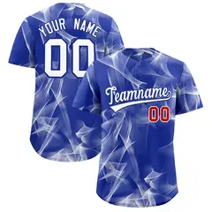 Royal Fumes Graffiti Pattern Authentic Baseball Jersey 1