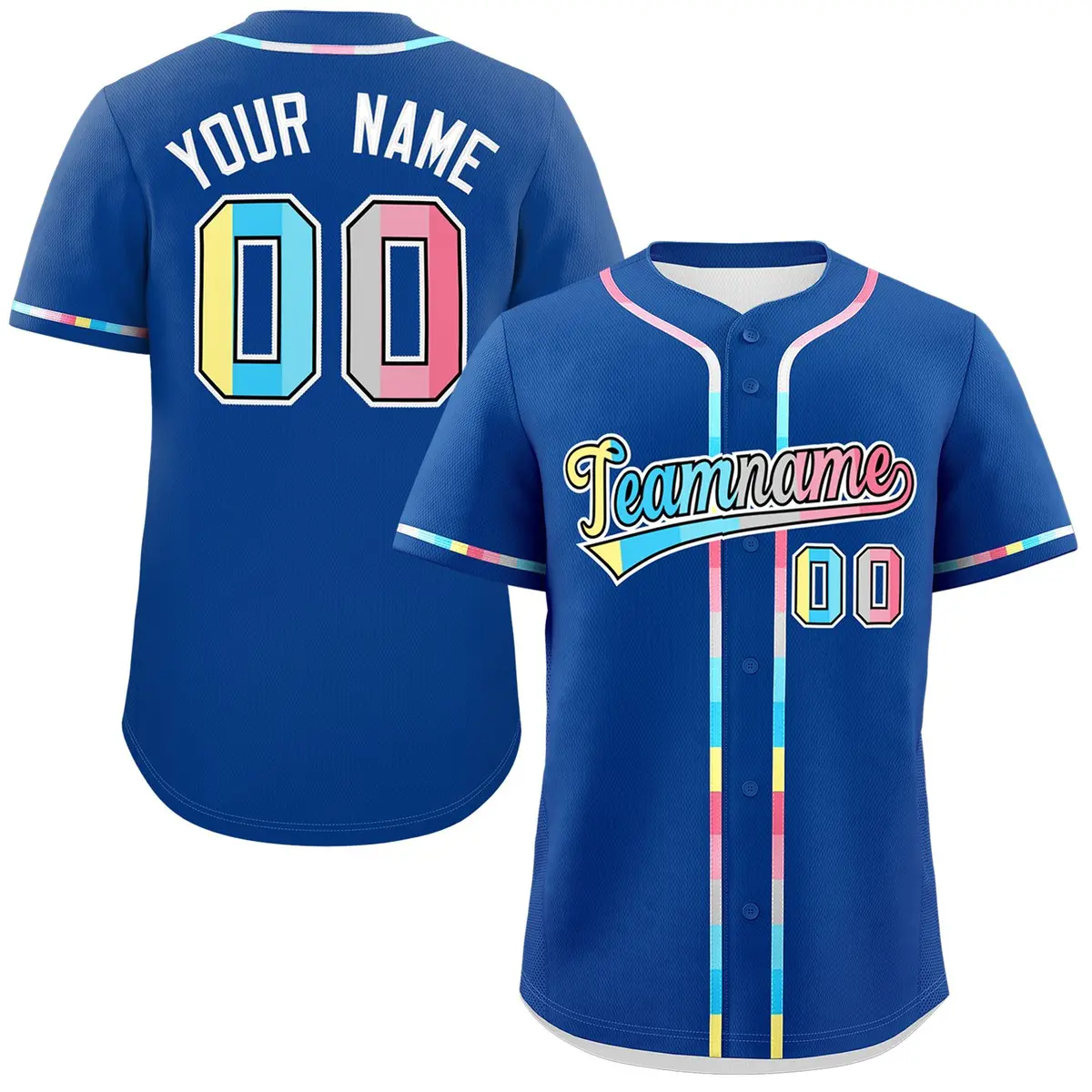 Royal Genderflux Pride Month Baseball Jersey