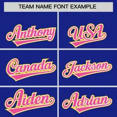 Royal Gold and Pink Raglan Sleeves Baseball Jersey 3