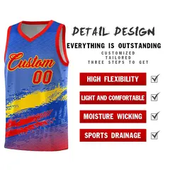 Royal Gold and Red Graffiti Sports Basketball Jersey 2