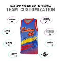 Royal Gold and Red Graffiti Sports Basketball Jersey 4