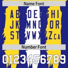 Royal Gold and White Graffiti Pattern Flag Football Jersey 4