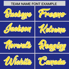 Royal Gold and White Side Stripe Pattern Football Jersey 3